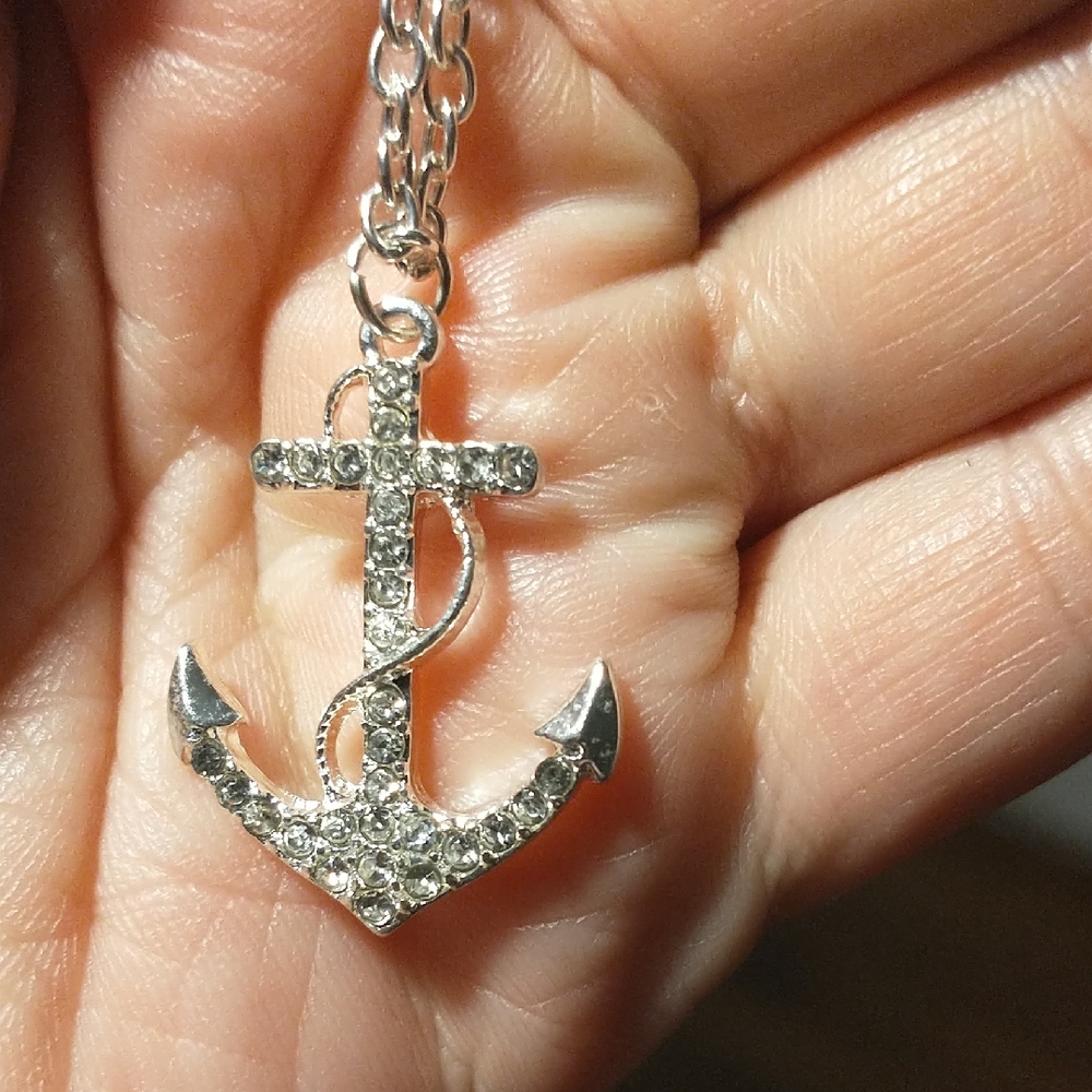 3/$10 Silver Anchor Pendant Necklace